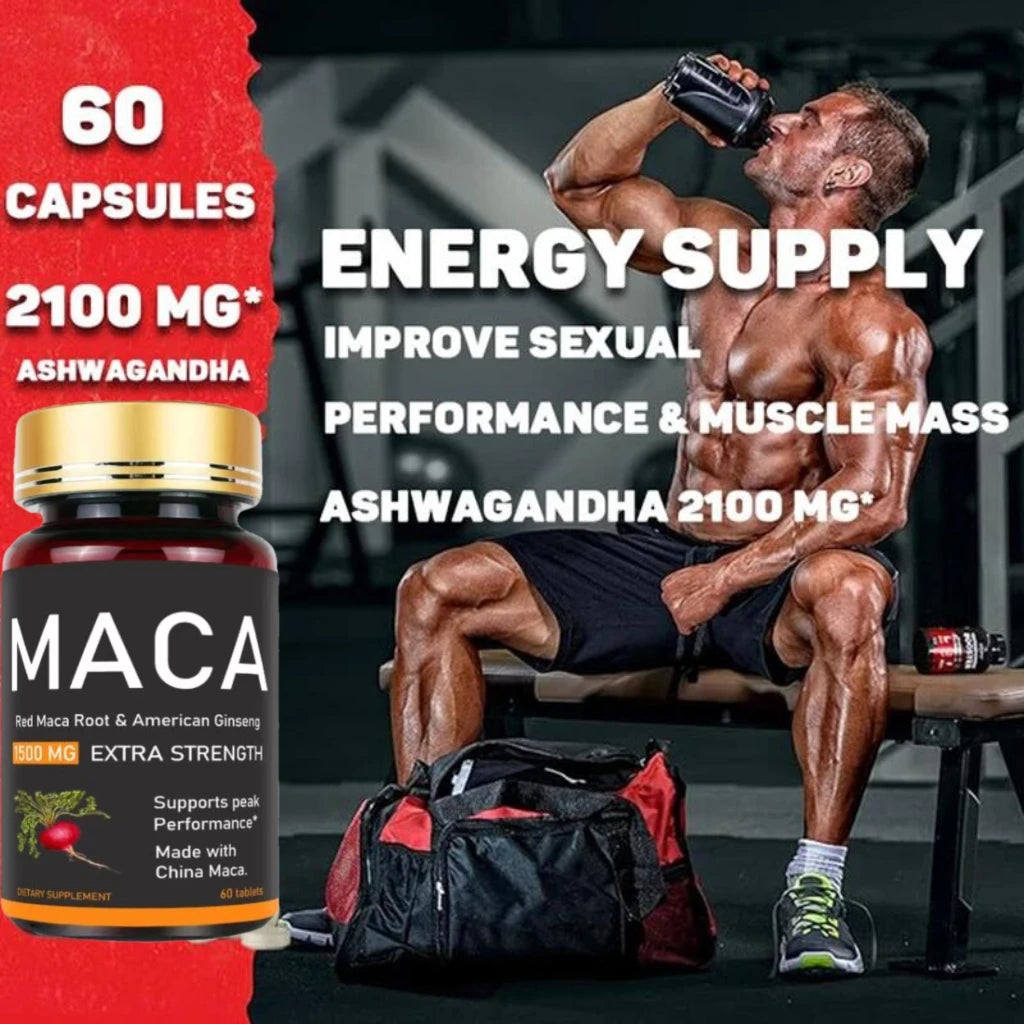 Comprimés originaux d'ashwagandha, de ginseng et de maca, complément masculin, gélules pour l'immunité des hommes