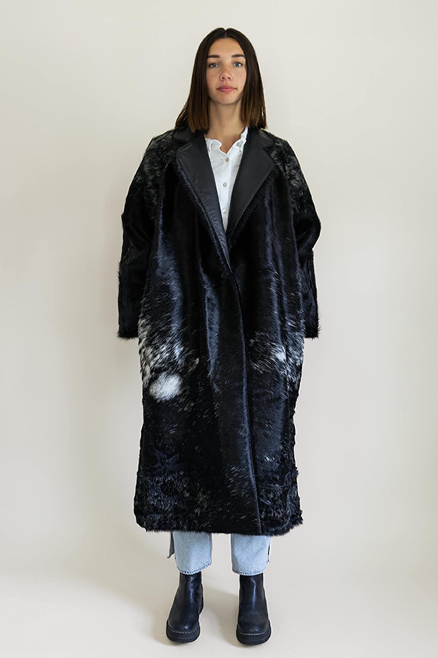 Cowhide Leather Trench Coat for Women