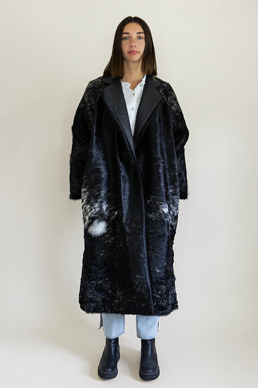 Cowhide Leather Trench Coat for Women