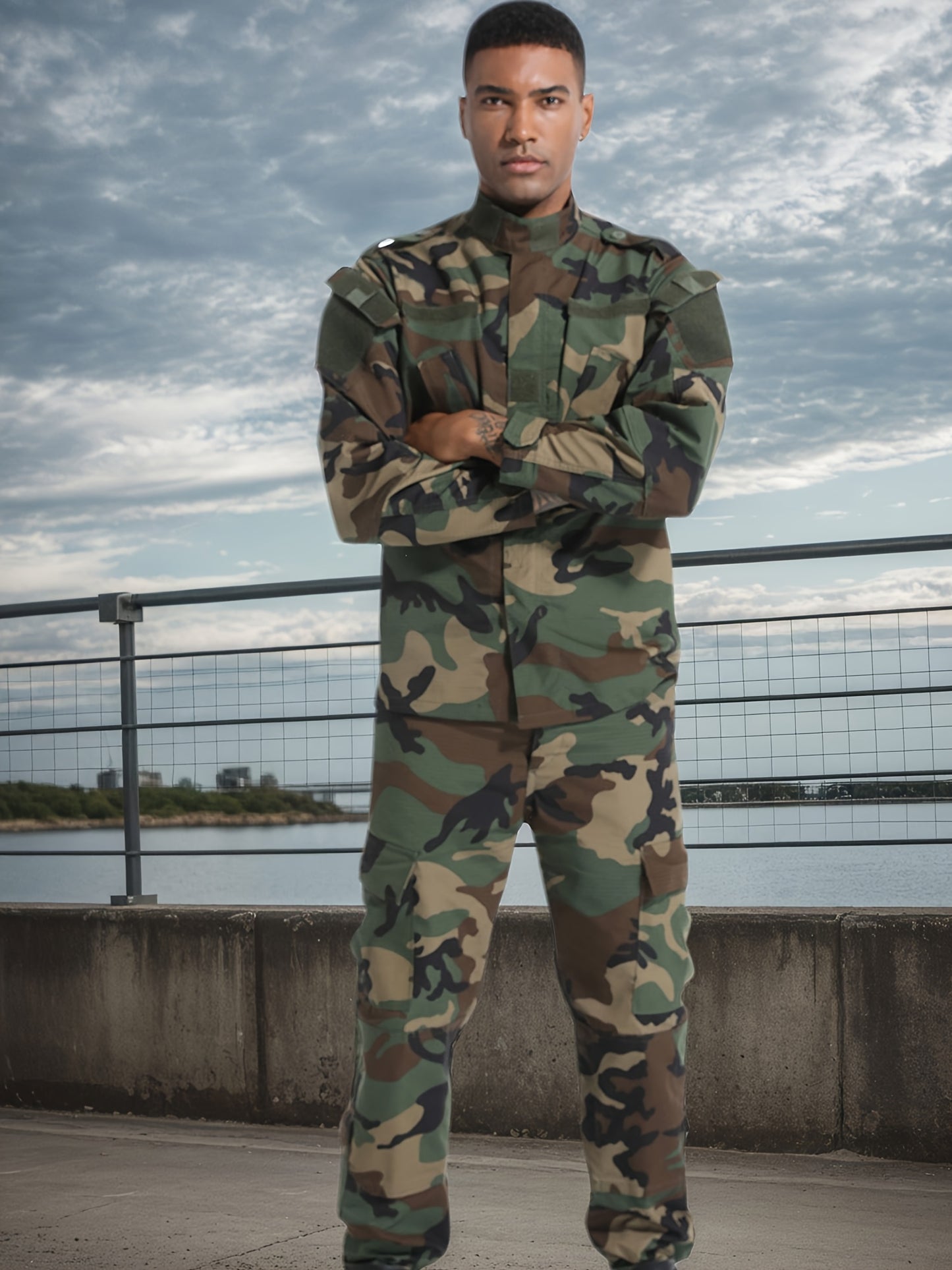 Men's Tactical Combat Jacket And Pant Set Ripstop Military Uniform Outdoor Hunting Paintball Airsoft Casual Clothes, Mechanic, Technician, And Construction Worker Suits, Outdoor Work Pants, Work Uniforms, Military Outfit for