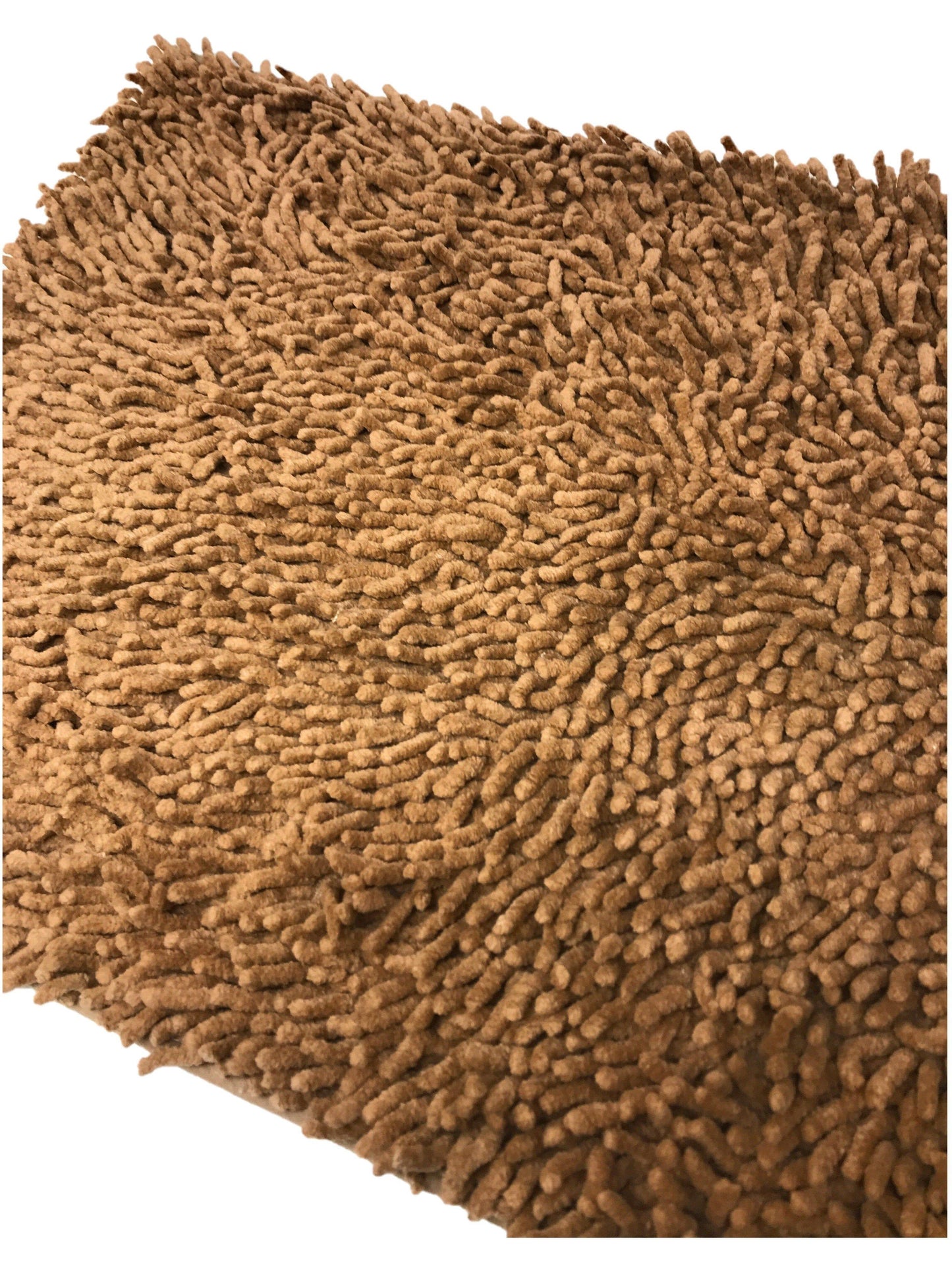 DaDa Bedding Coffee Brown Shaggy Soft Chenille Noodle Carpet Rug Bath Mat