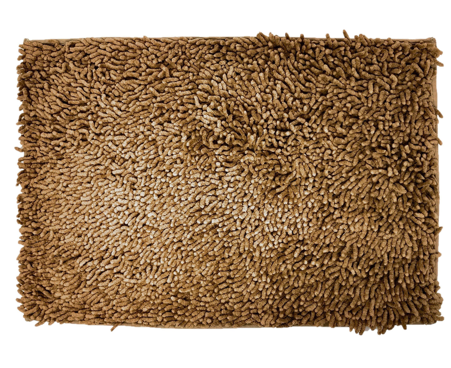 DaDa Bedding Coffee Brown Shaggy Soft Chenille Noodle Carpet Rug Bath Mat
