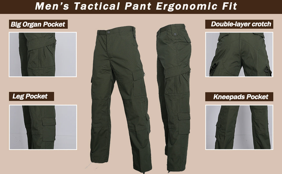 Men's Tactical Combat Jacket And Pant Set Ripstop Military Uniform Outdoor Hunting Paintball Airsoft Casual Clothes, Mechanic, Technician, And Construction Worker Suits, Outdoor Work Pants, Work Uniforms, Military Outfit for