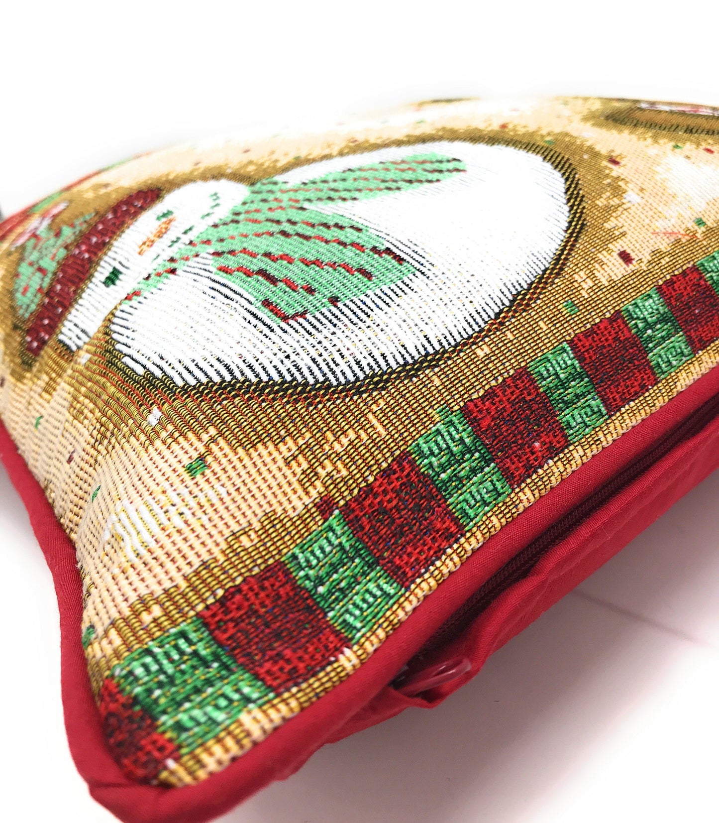 DaDa Bedding Gingerbread Snowman Woven Tapestry Throw Pillow Covers 16" x 16" (12917)