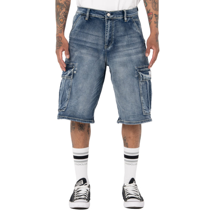 Pro Club Men's Heavyweight Baggy Fit Denim Cargo Short