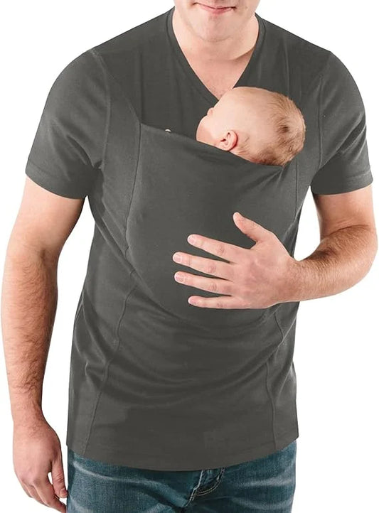 Men's Baby Carrier Safety Kangaroo Pocket Shirt