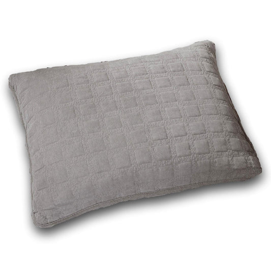 DaDa Bedding Corduroy Sherpa Backside Soft Grey Quilted Pillow Sham - 1-Piece (JHW858)