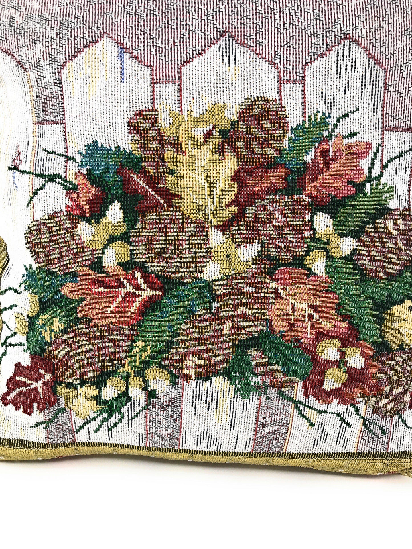 DaDa Bedding Set of 2-Pieces Festive Holiday Fiesta Floral Botanical Tapestry Throw Pillow Covers w/ Inserts - 18" x 18"