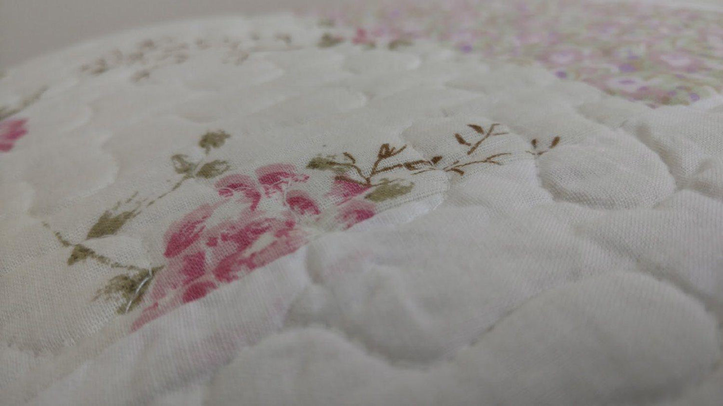 DaDa Bedding Cottage Floral Blossoming Patchwork Quilted Coverlet Bedspread Set (DXJ103112)