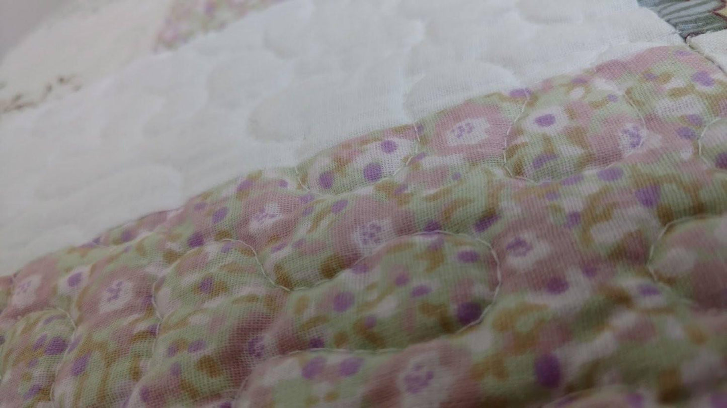 DaDa Bedding Cottage Floral Blossoming Patchwork Quilted Coverlet Bedspread Set (DXJ103112)