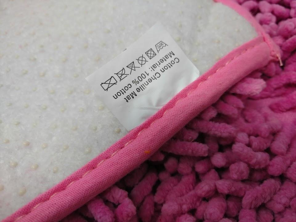 DaDa Bedding Fuchsia Magenta Pink Shaggy Soft Chenille Noodle Carpet Rug Bath Mat