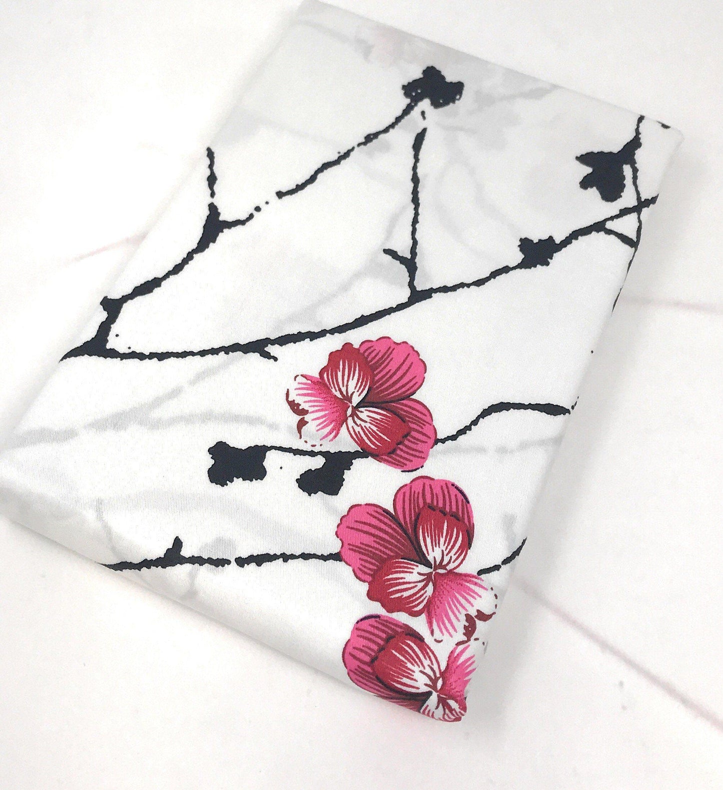 DaDa Bedding Floral Cherry Blossoms Red Purple Fitted Sheet & Pillow Cases Set (FTS8318)