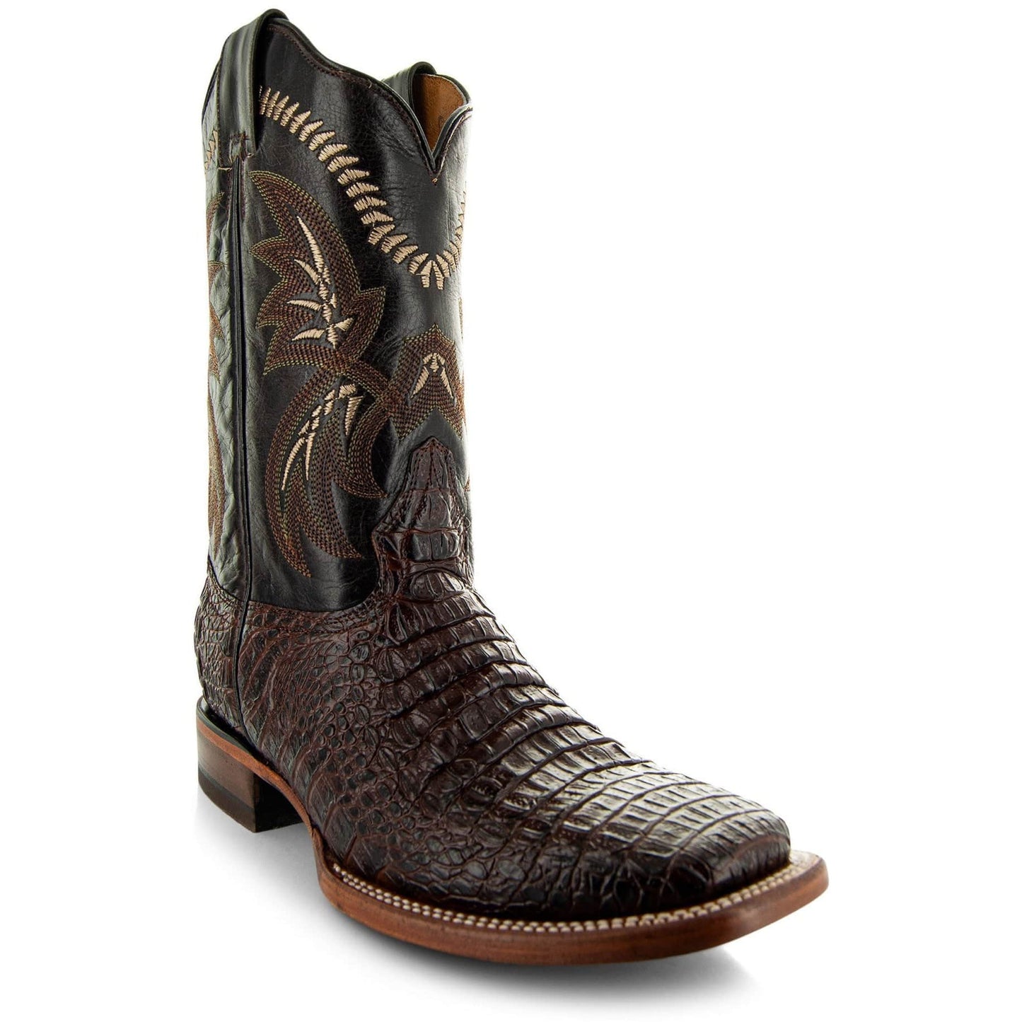 Brown Caiman Belly Print Men's Cowboy Boots H4001
