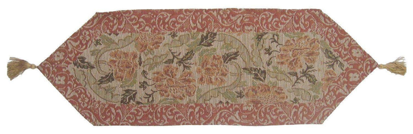 DaDa Bedding Floral Nature Garden Beige Orange Spices Tapestry Table Runner (10072)