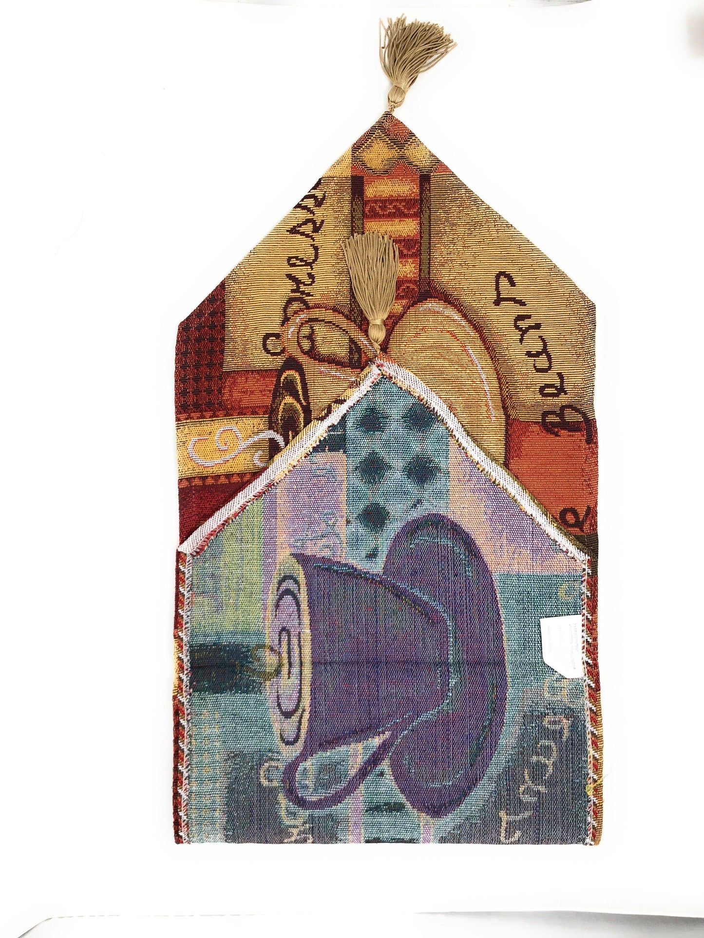 DaDa Bedding Set of 3-Pieces - Smell of Coffee Café Cup Orange Brown Woven Tapestry Dining Table Runners (9912)