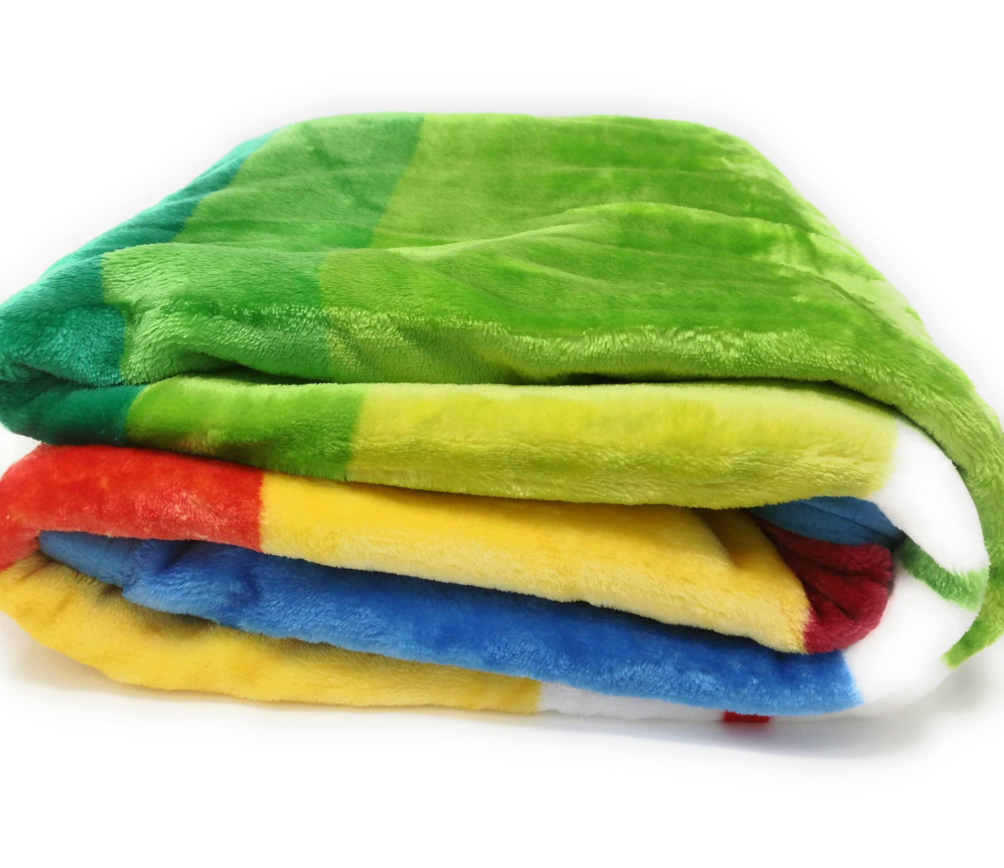 DaDa Bedding Colorful Striped Rainbow Reversible Plush Luxe Flannel Fleece Throw Blanket (XY9867)