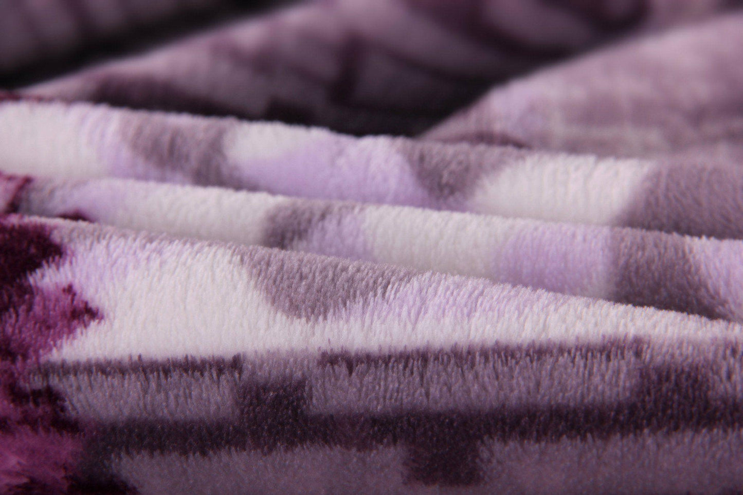 DaDa Bedding Orchid Blossoms Striped Floral Lavender Plush Fleece Flannel Throw Blanket (XY9833)