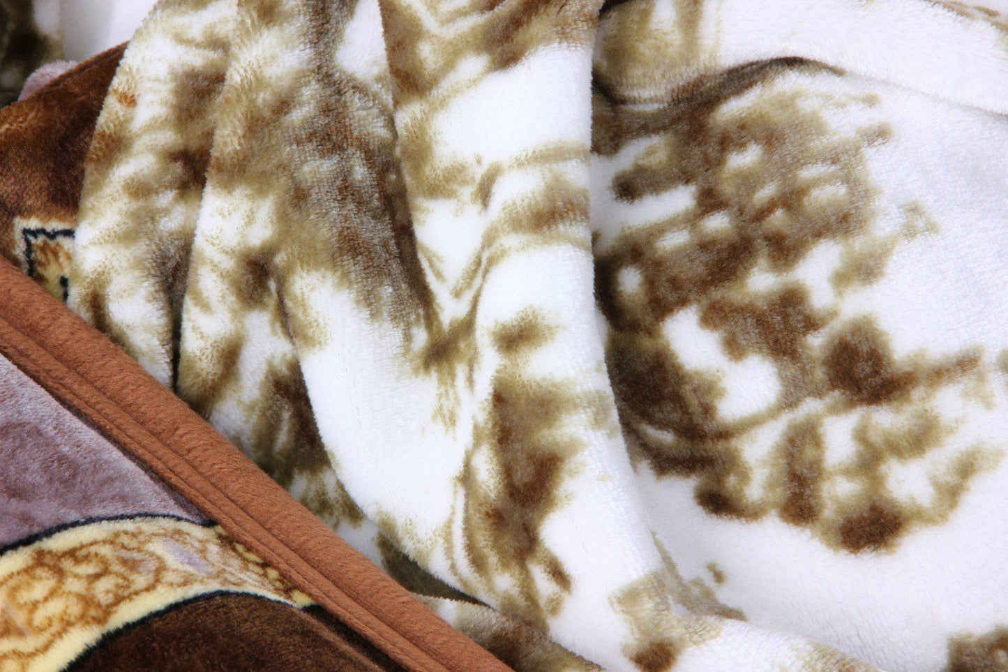 DaDa Bedding Elegant Twilight Lavender Brown Floral Flannel Mink Fleece Throw Blanket (XY9879)