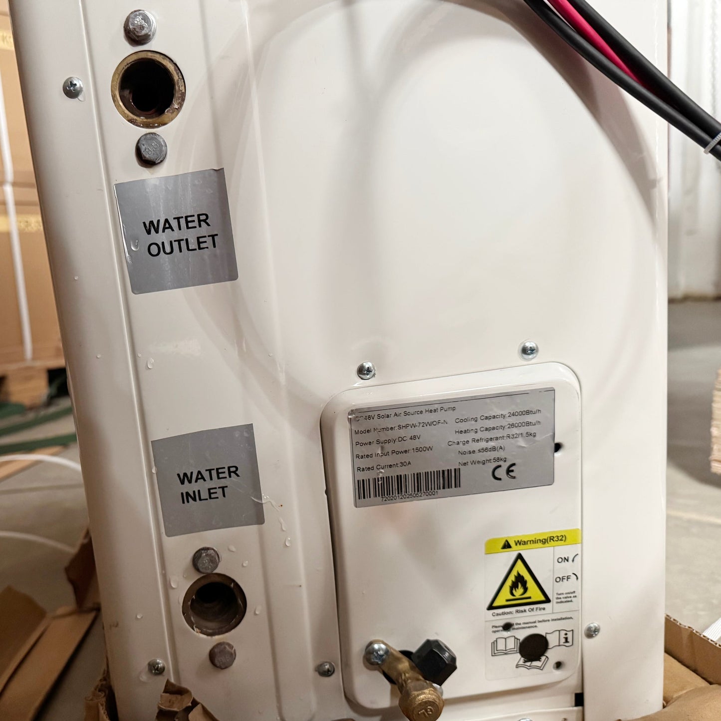 48V DC 24,000 BTU/h (2 Ton) Water Heat Pump Chiller/Heater