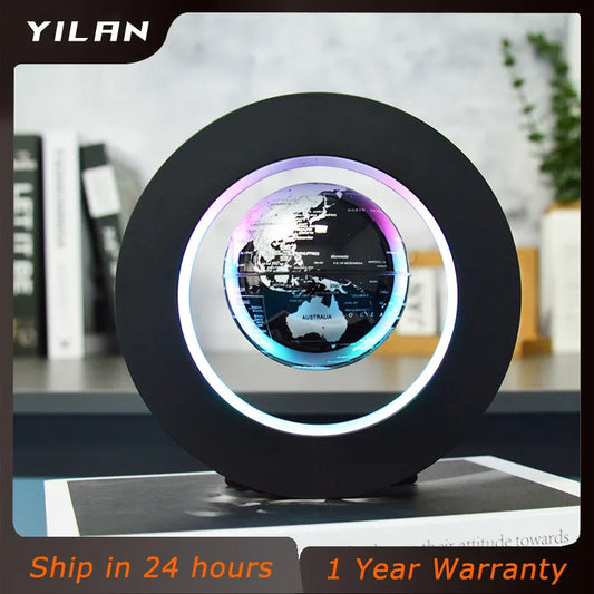 Levitating Globe World Floating Lamp Magnetic Levitation LED Lamp Rotating Globe Light Bedside Lights Novelty Christmas Boy Gift