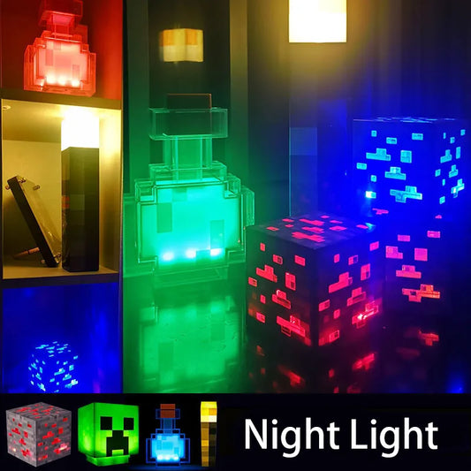 11.5 Inch Brownstone Torch Led Night Light USB Charging Desk Light Game Room Bedroom Decoration Lamp Kids Birthday Gift Toy Lamp